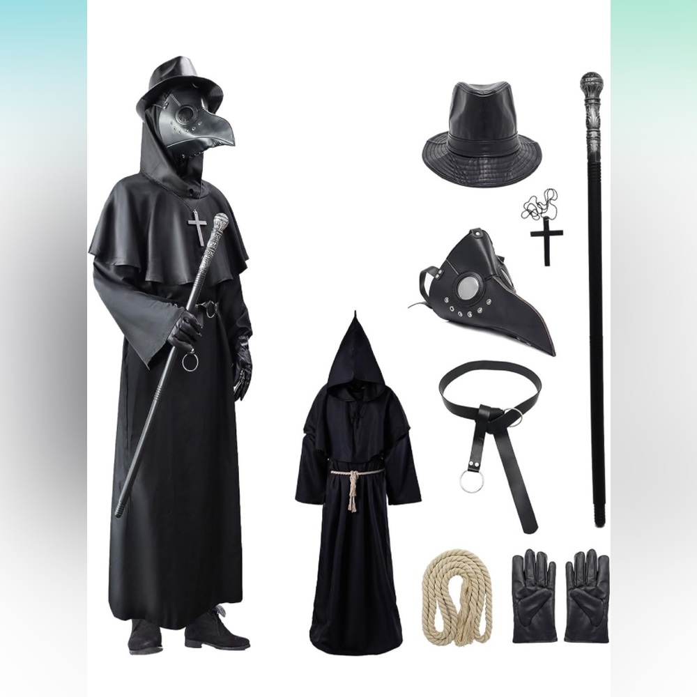 NIP Firecos Plague Doctor Costume Medieval Halloween Cosplay Size L Adult
